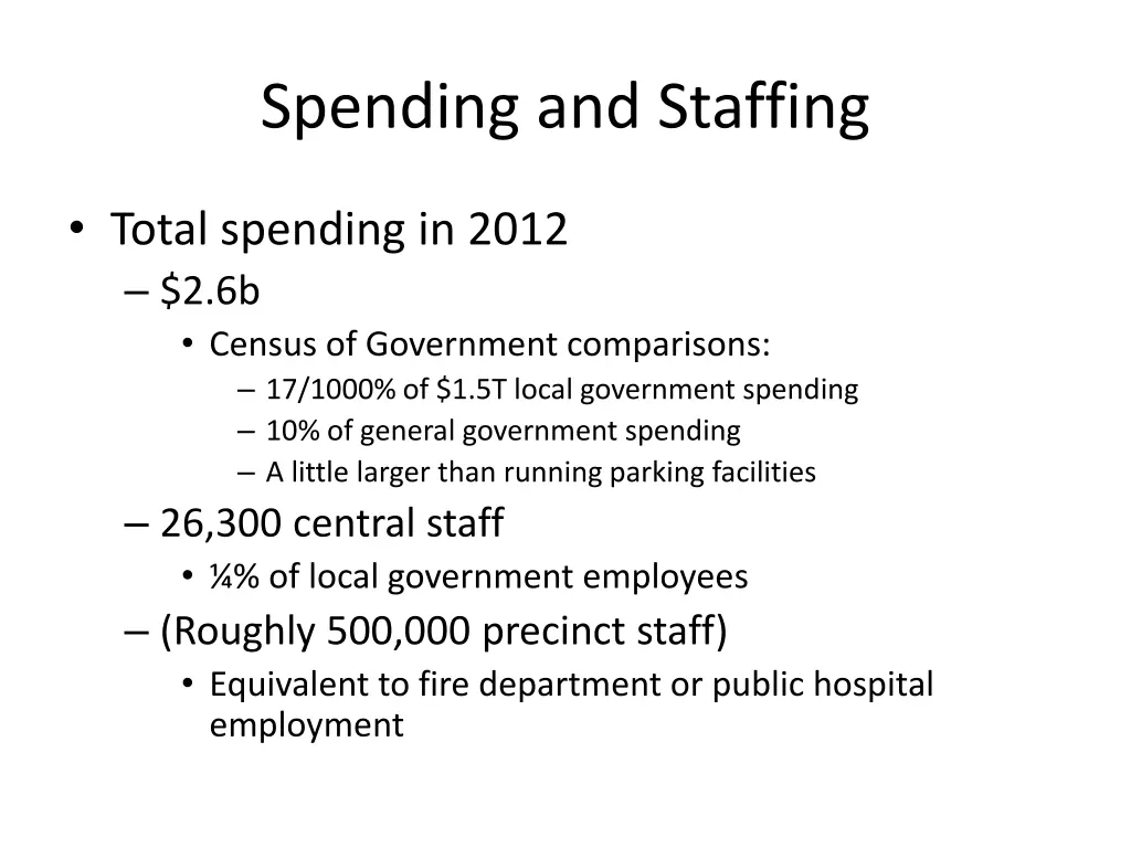 spending and staffing 1