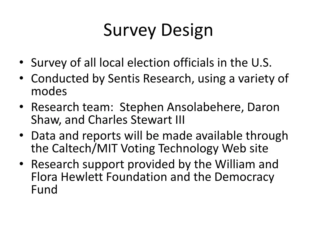 survey design