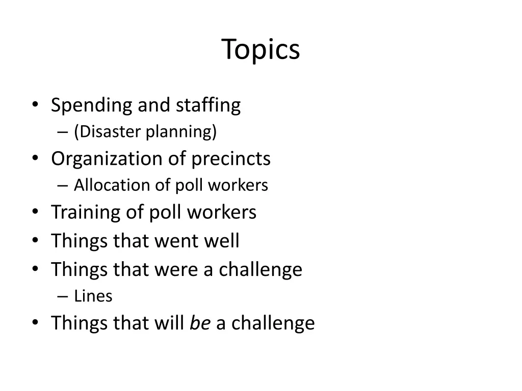 topics