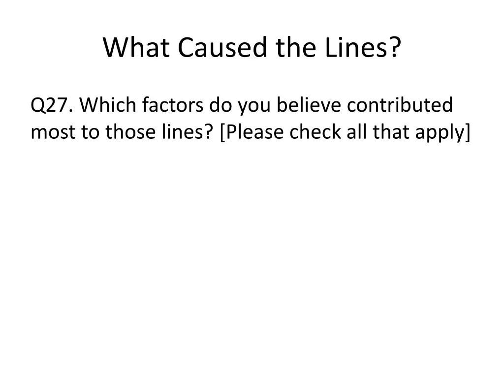 what caused the lines