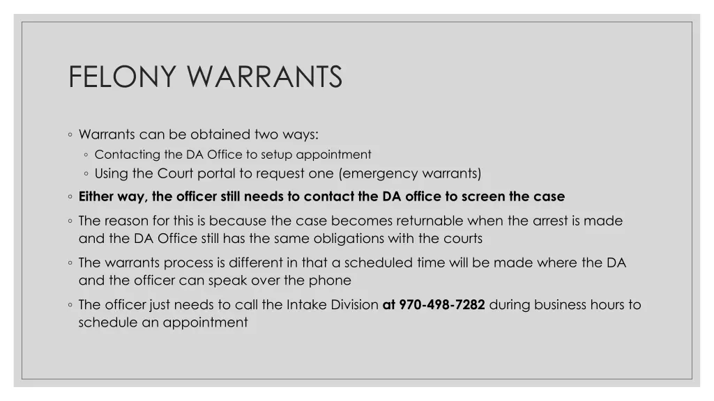 felony warrants