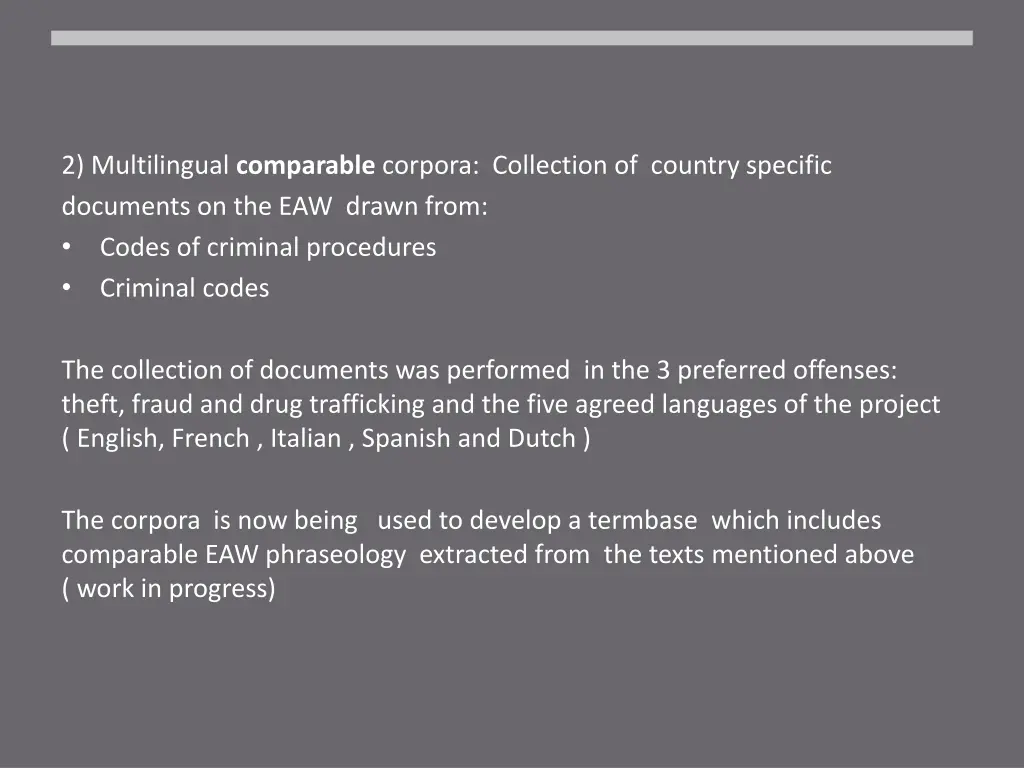 2 multilingual comparable corpora collection