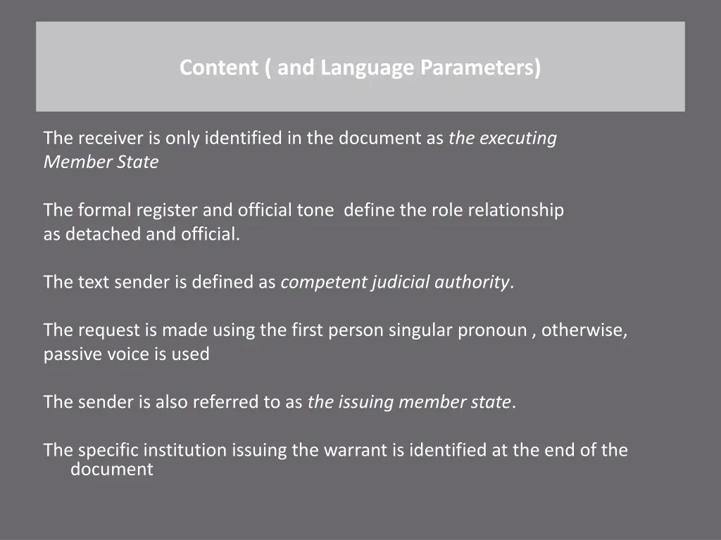 content and language parameters