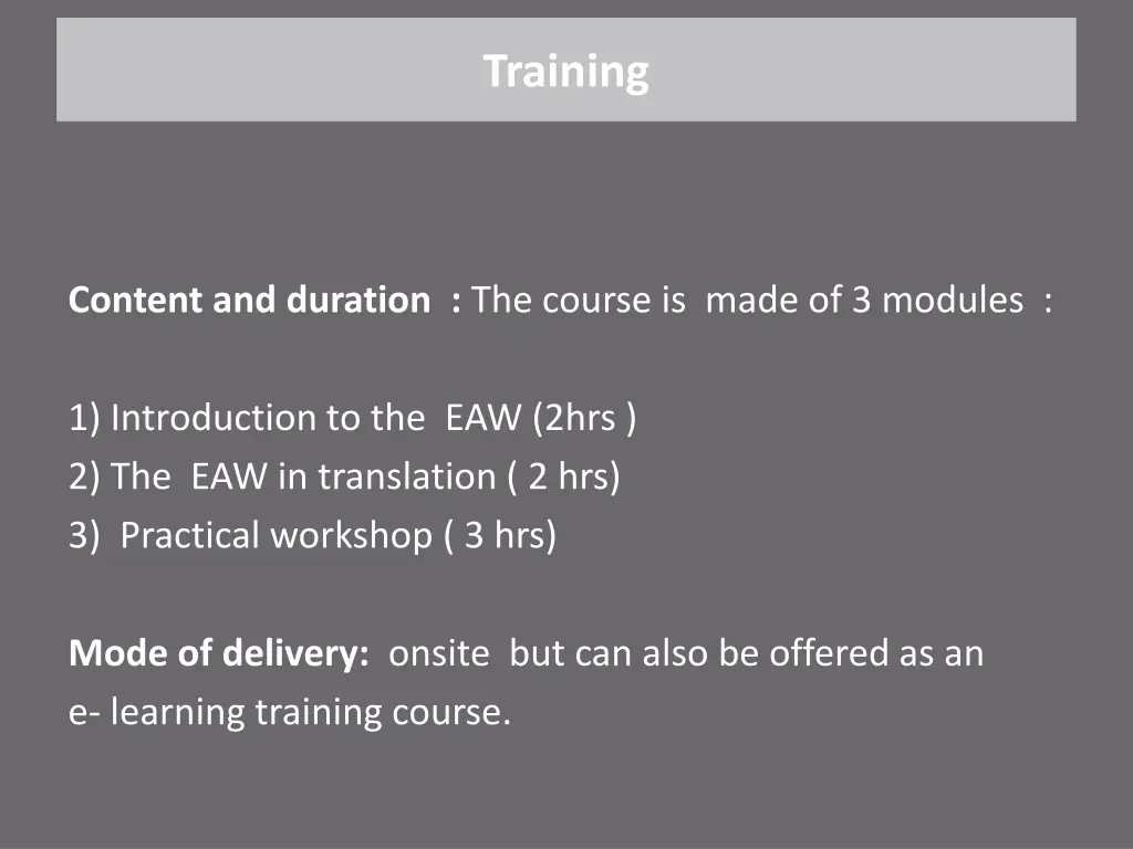training 1