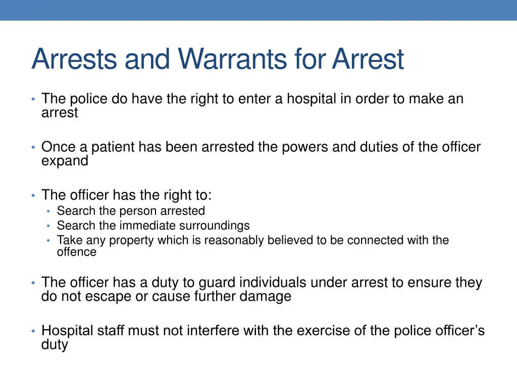 arrests and warrants for arrest