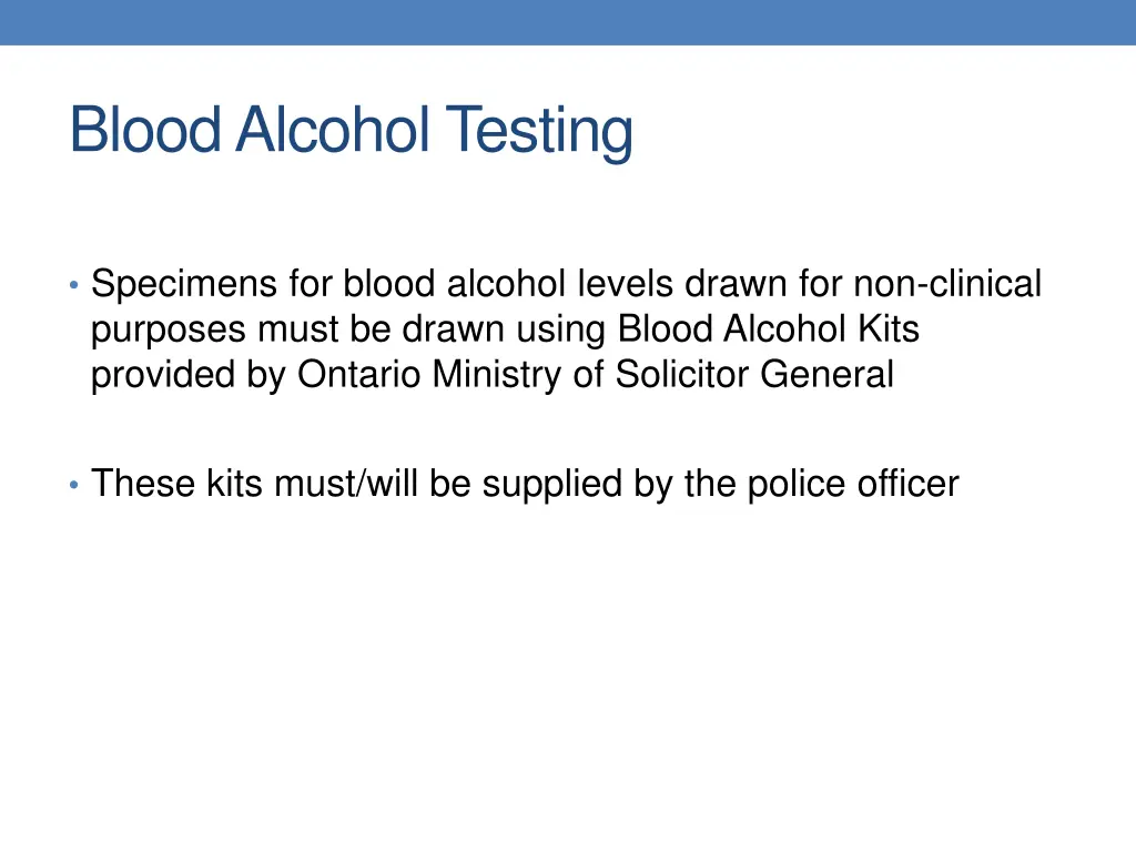 blood alcohol testing