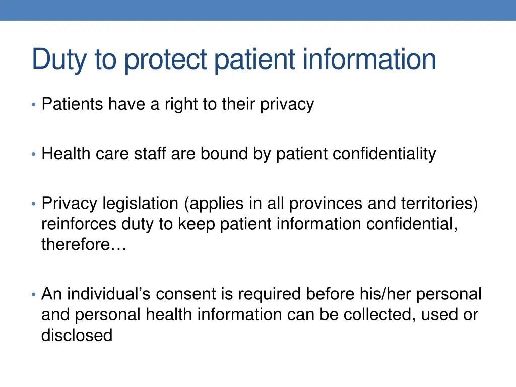duty to protect patient information