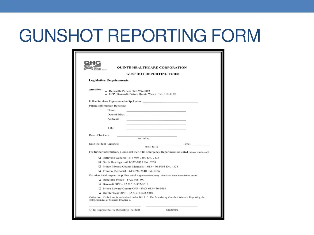 gunshot reporting form