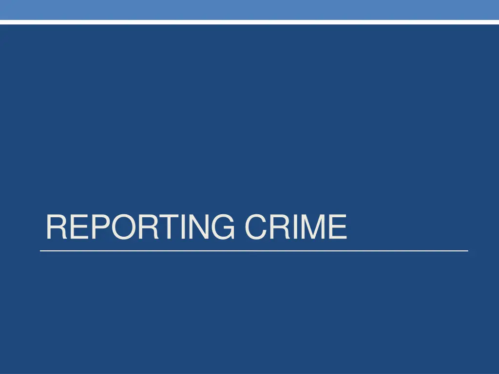 reporting crime
