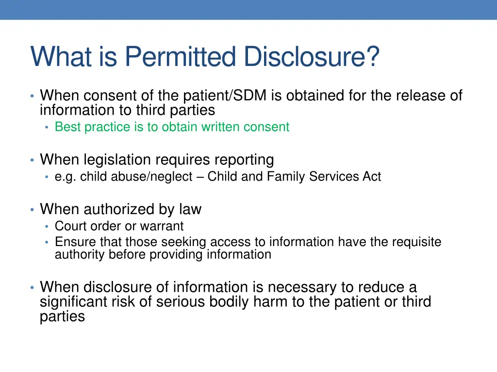 what is permitted disclosure