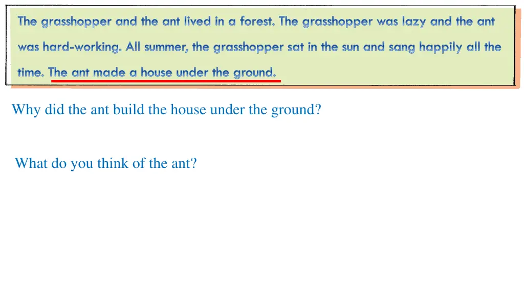 the grasshopper and the ant lived in a forest