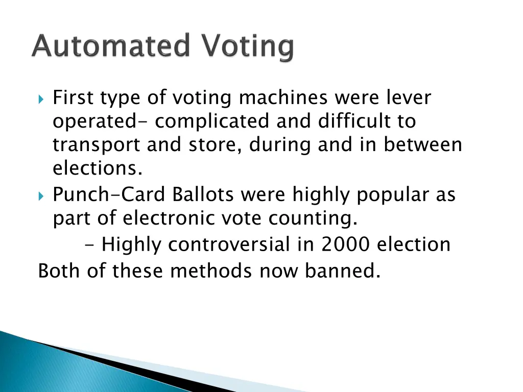 first type of voting machines were lever operated