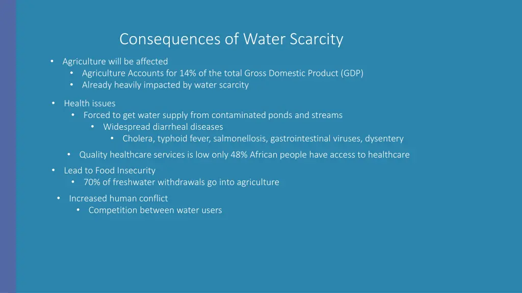 consequences of water scarcity