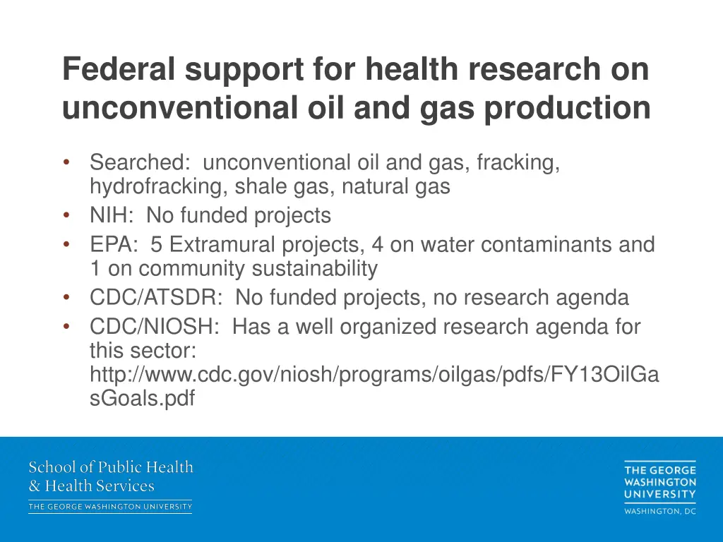 federal support for health research