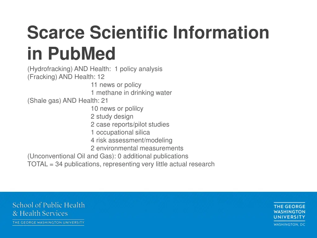 scarce scientific information in pubmed