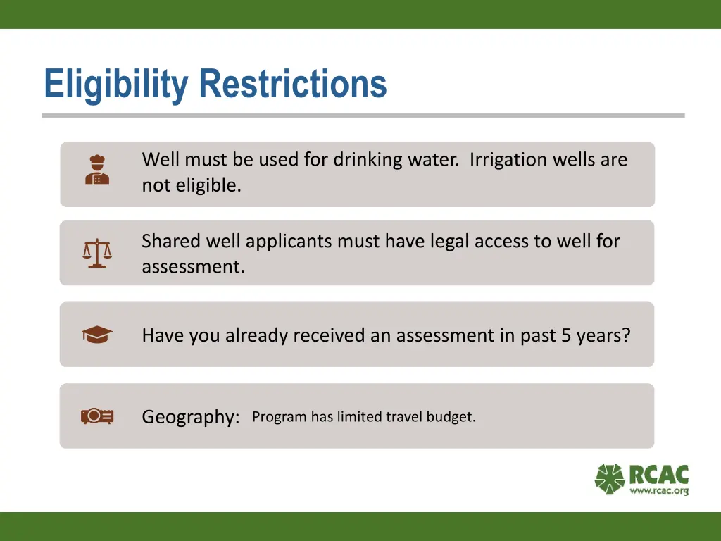 eligibility restrictions