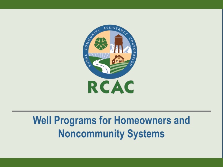 well programs for homeowners and noncommunity
