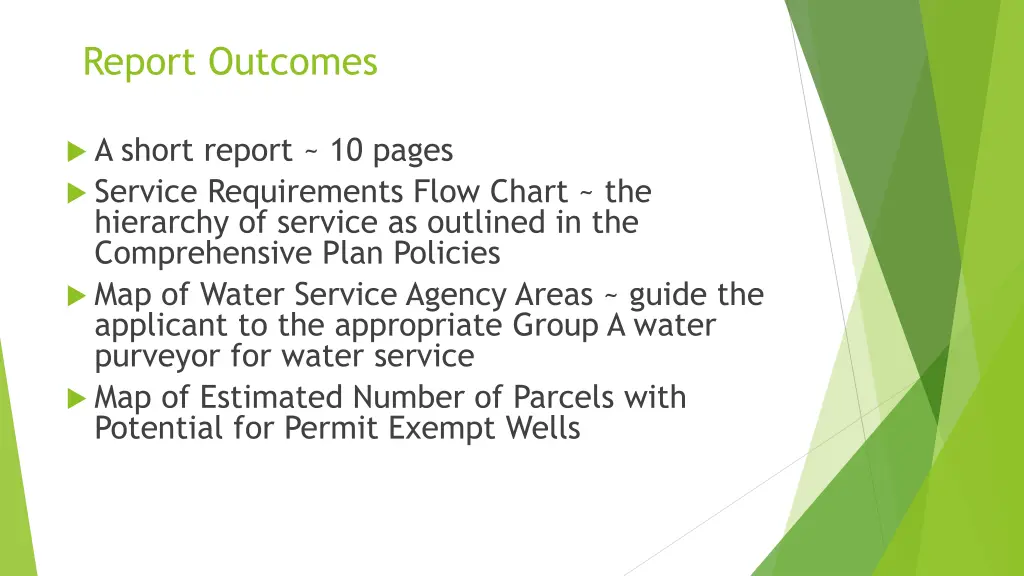 report outcomes