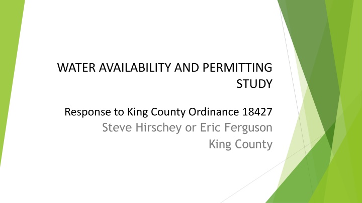 water availability and permitting