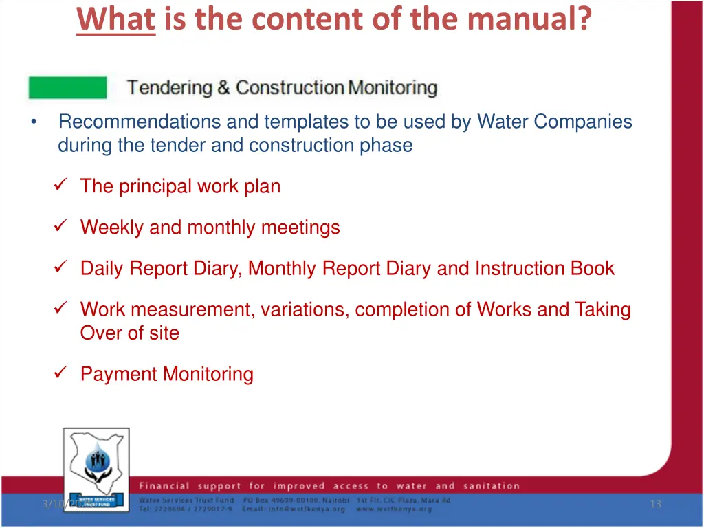 what is the content of the manual 5