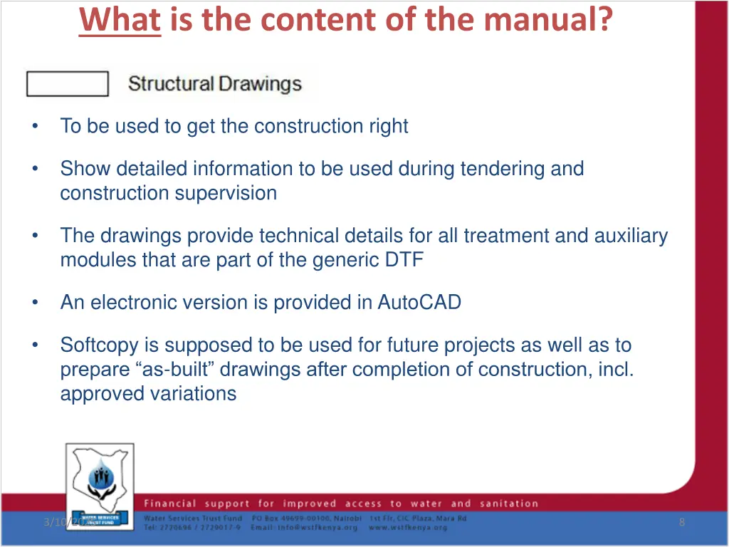 what is the content of the manual