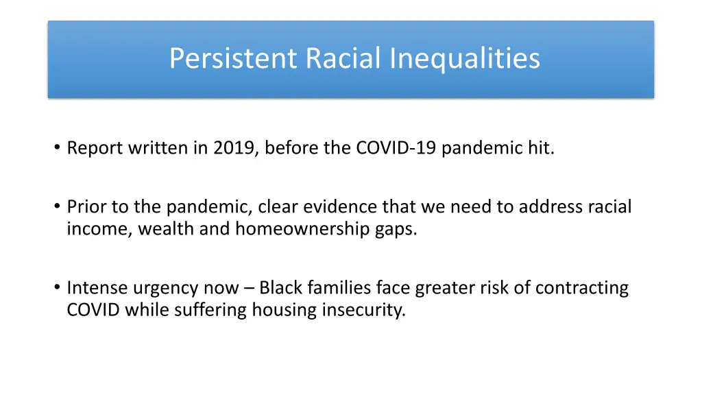 persistent racial inequalities