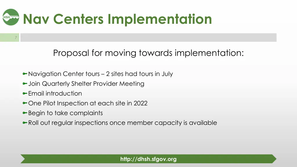 nav centers implementation