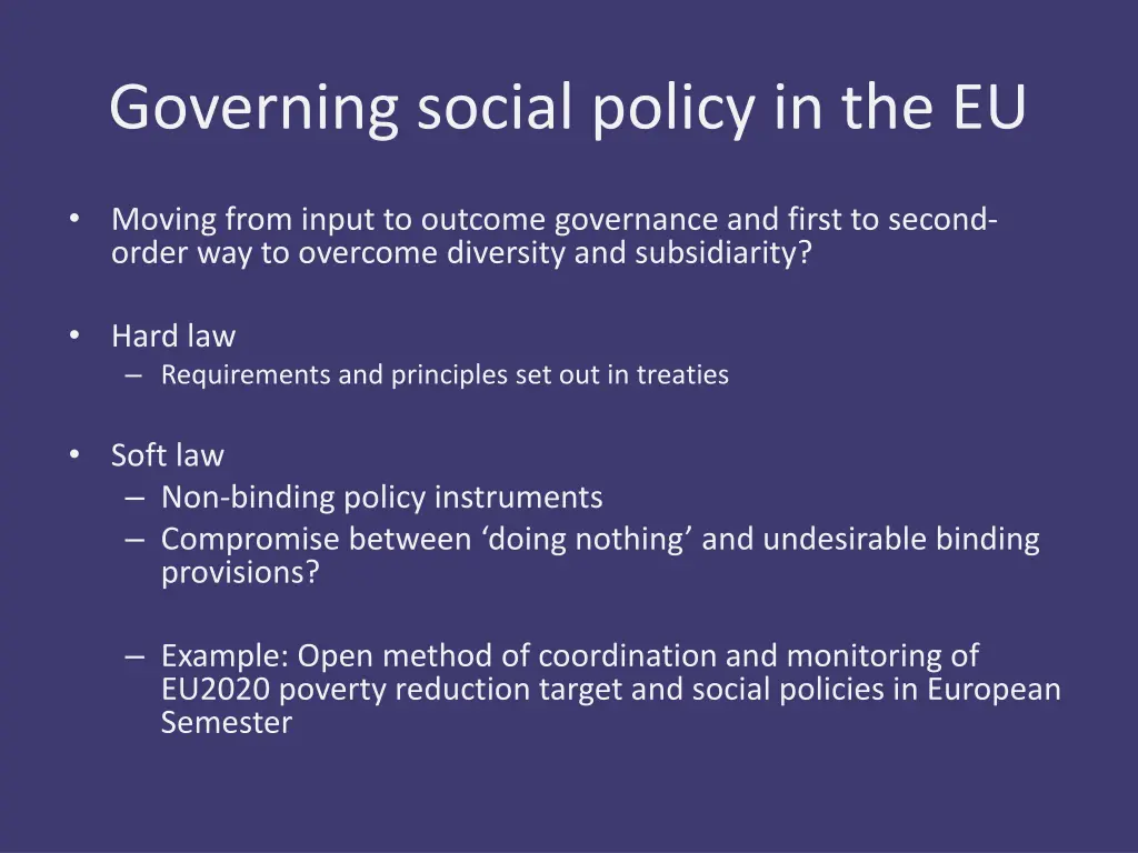 governing social policy in the eu 4