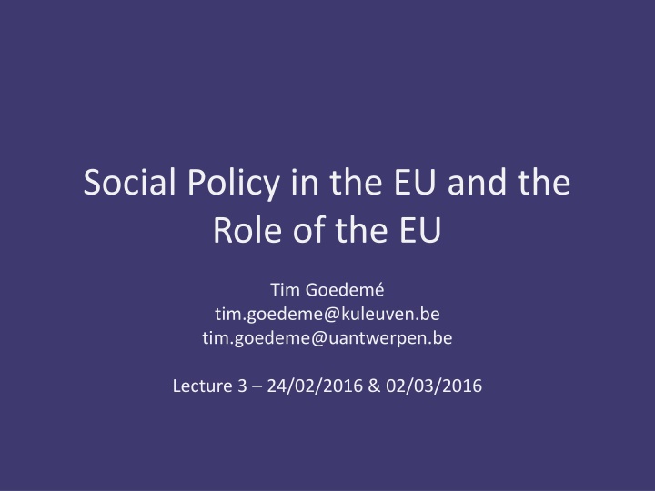 social policy in the eu and the role of the eu