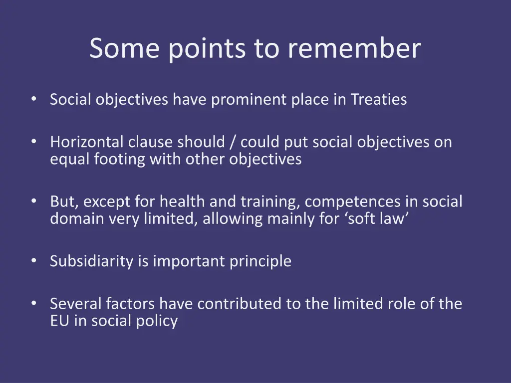 some points to remember