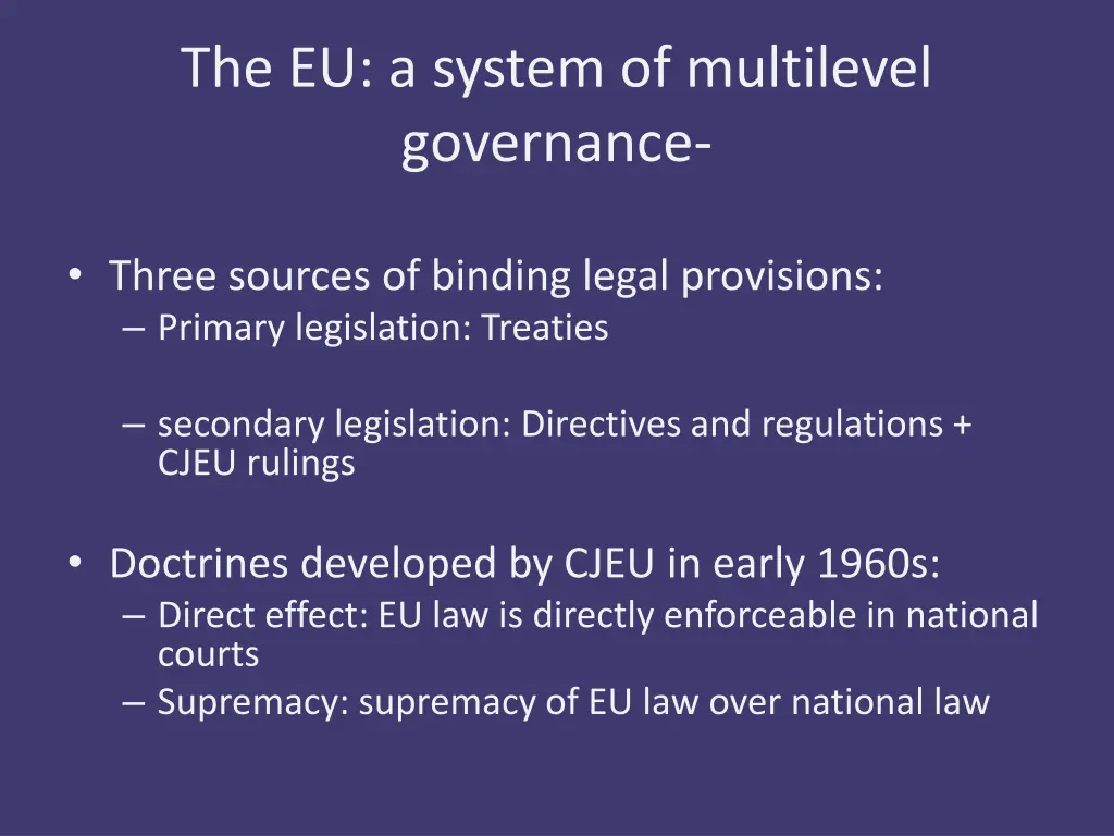 the eu a system of multilevel governance