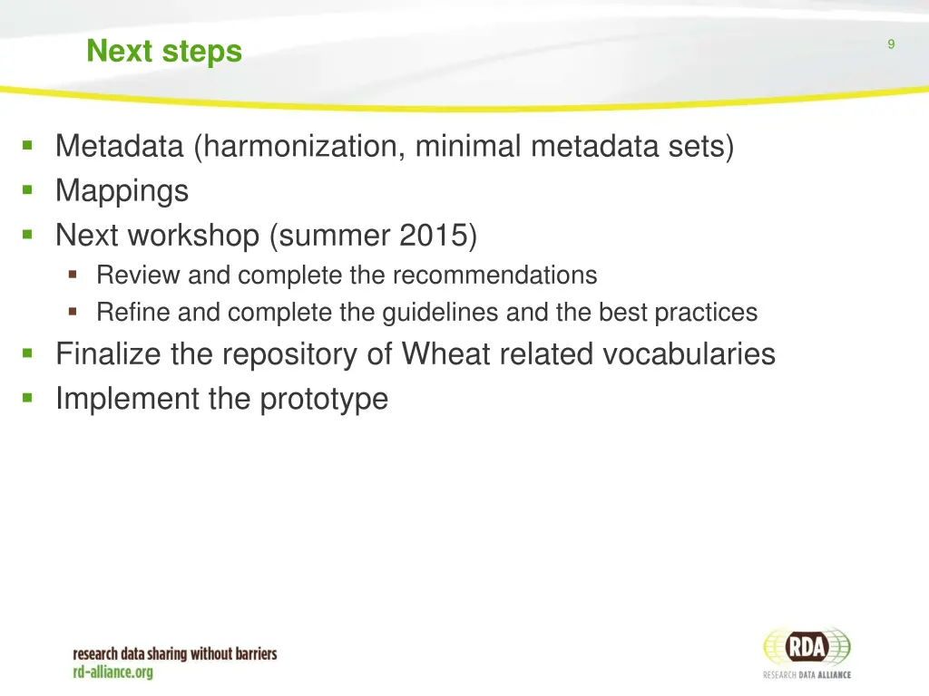 next steps