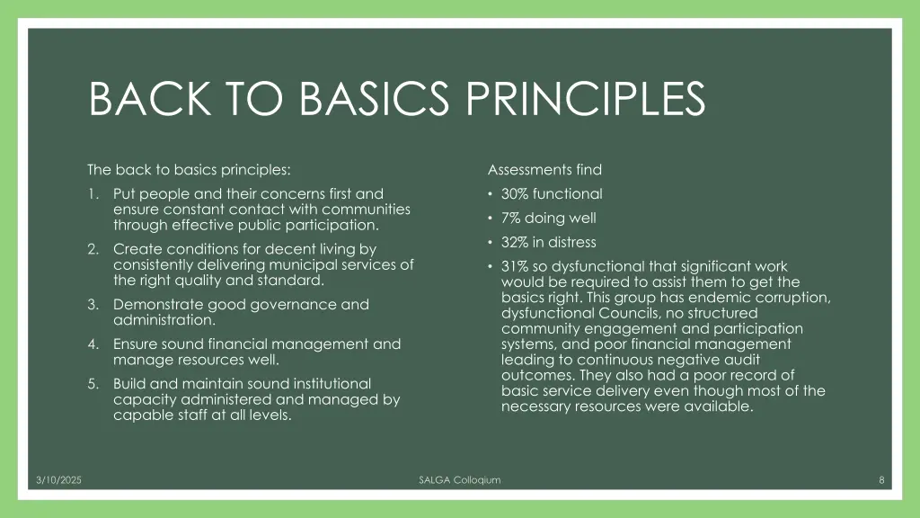 back to basics principles