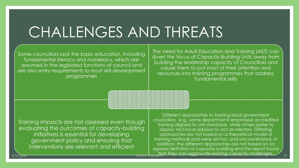 challenges and threats