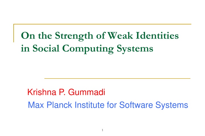 on the strength of weak identities in social