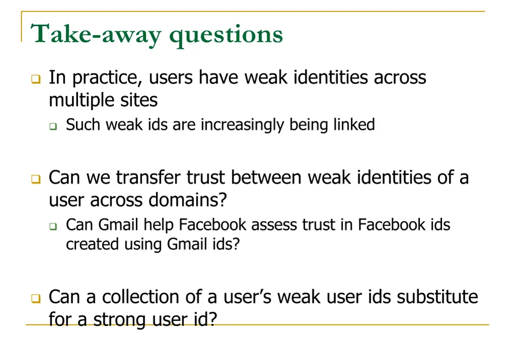 take away questions 1