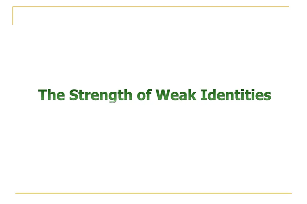 the strength of weak identities