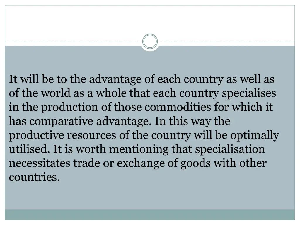 it will be to the advantage of each country