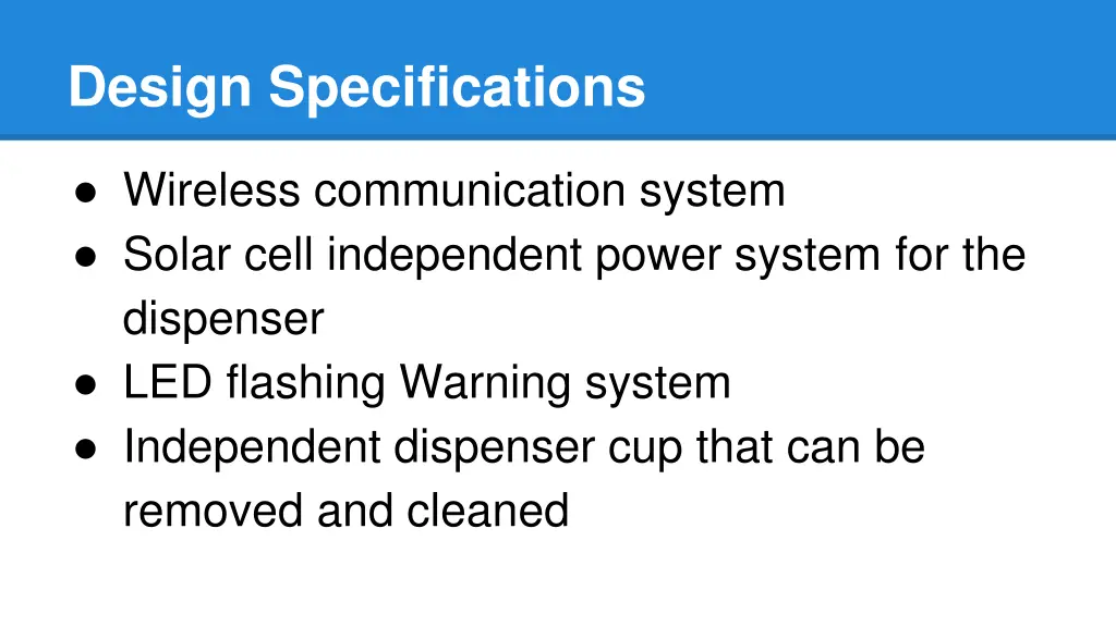 design specifications