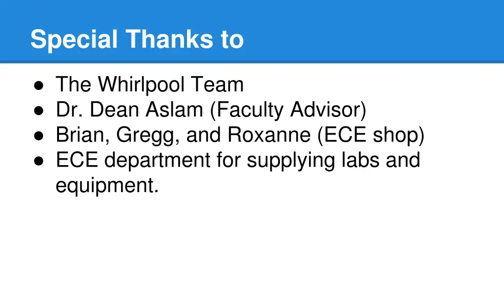 special thanks to