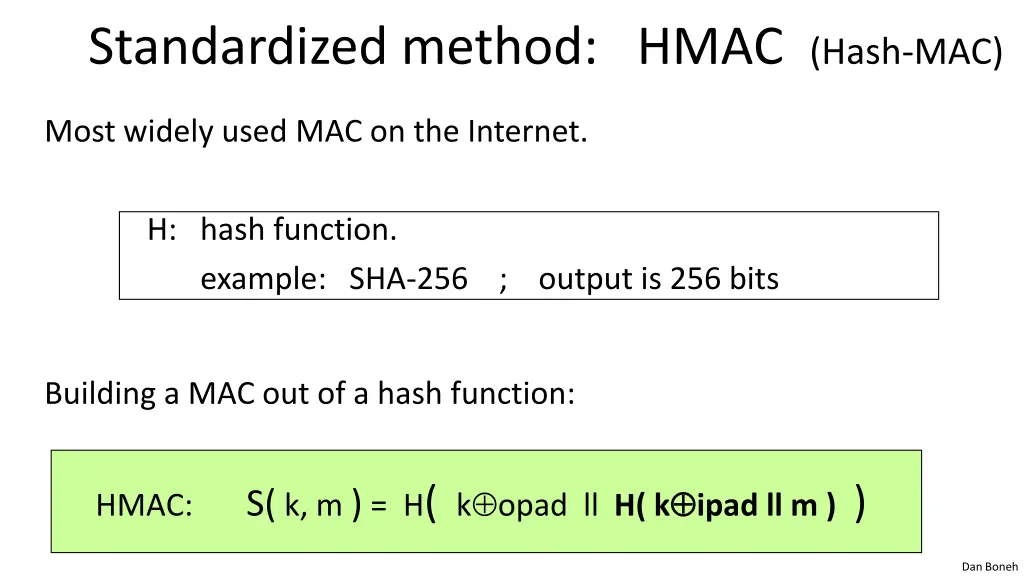 standardized method hmac hash mac