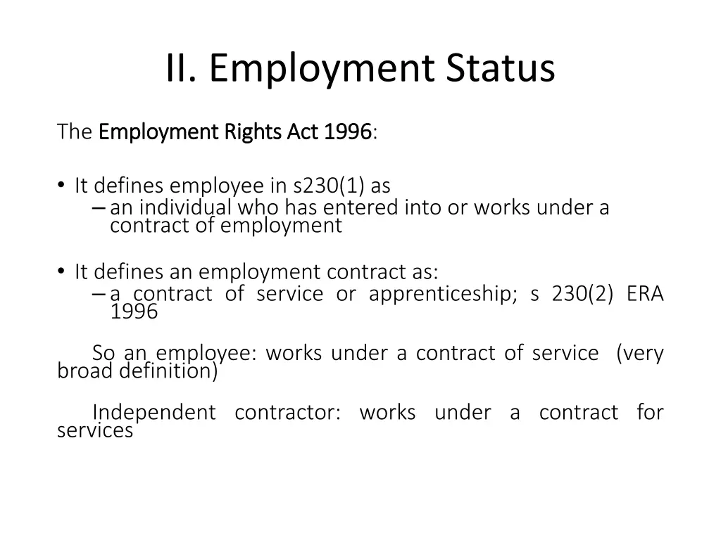 ii employment status 2