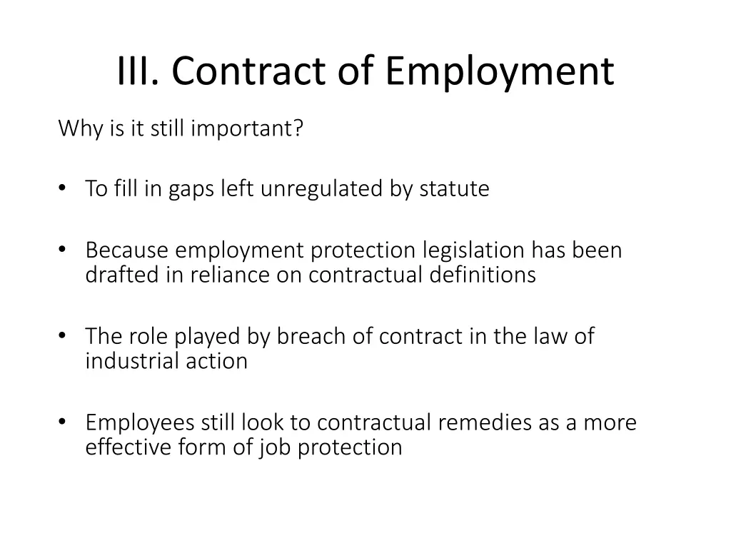 iii contract of employment