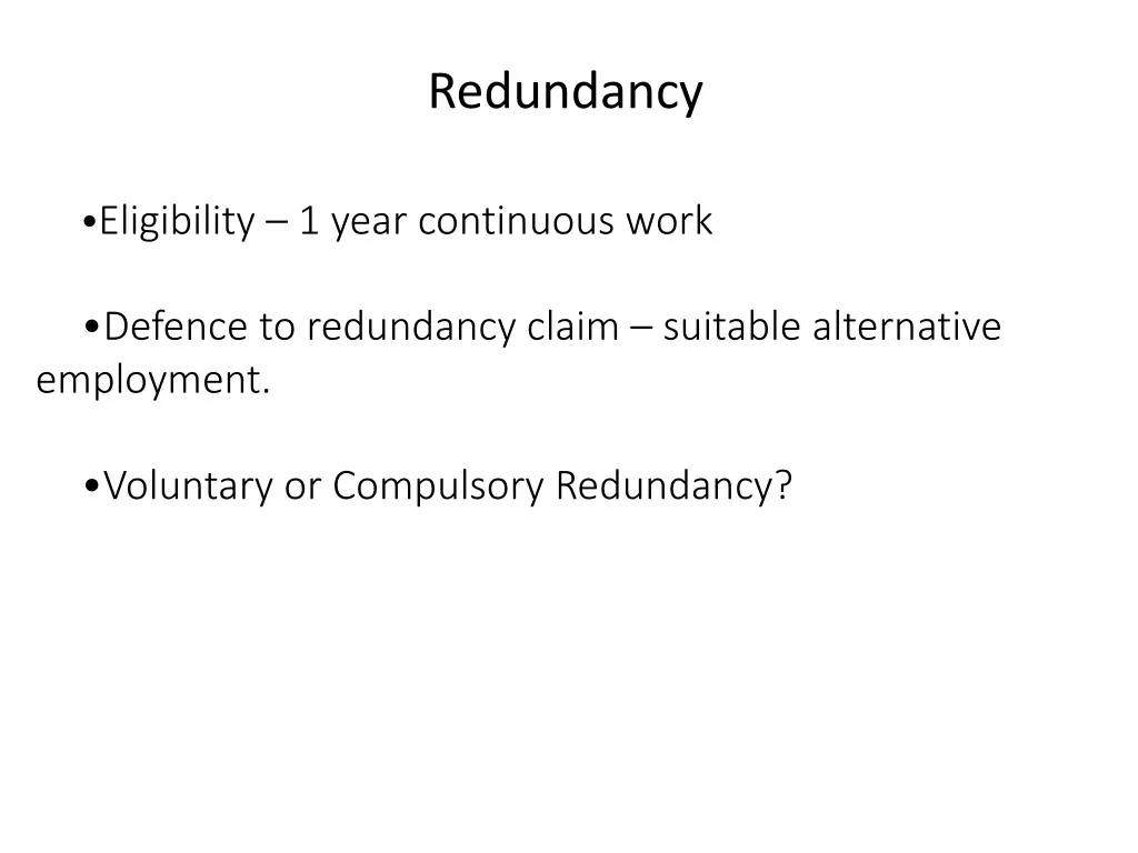 redundancy
