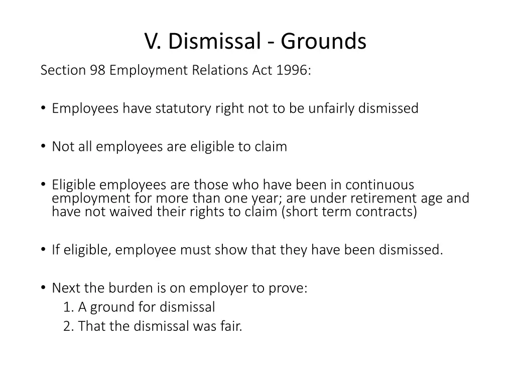 v dismissal grounds