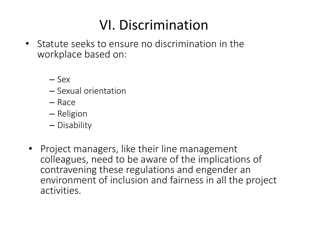 vi discrimination