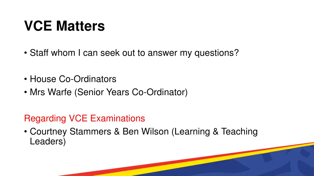 vce matters 3