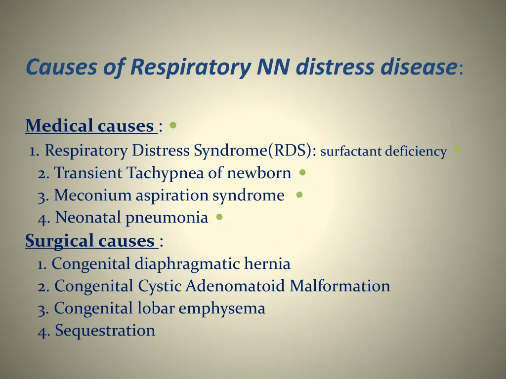 causes of respiratory nn distress disease