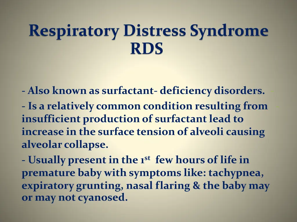 respiratory distress syndrome rds
