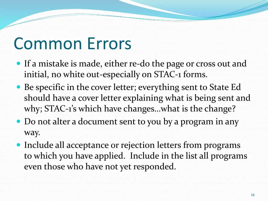 common errors